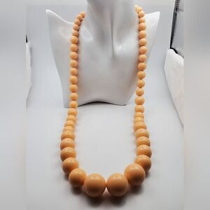 Cadoro Rare chunky‎ peach ball necklace designer N1739